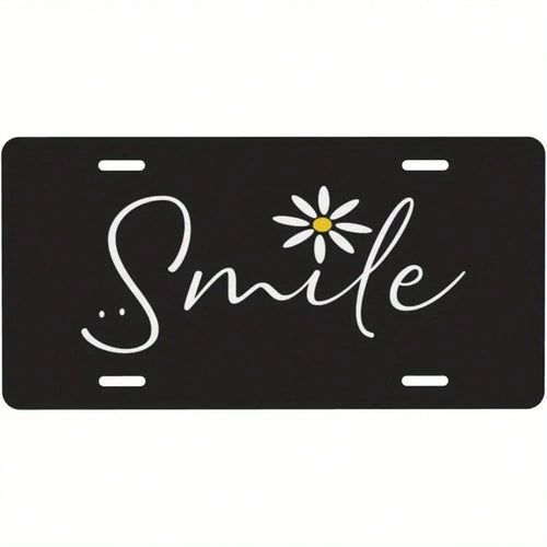 Decorative Only, Car P License Plate, Smiling Sunflower Decorative Car License Plate, Used Home Decoration, Durable Metal Plate, Suitable Men, Women, Girls, Boys, 6x12inch