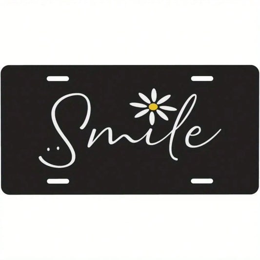Decorative Only, Car P License Plate, Smiling Sunflower Decorative Car License Plate, Used Home Decoration, Durable Metal Plate, Suitable Men, Women, Girls, Boys, 6x12inch