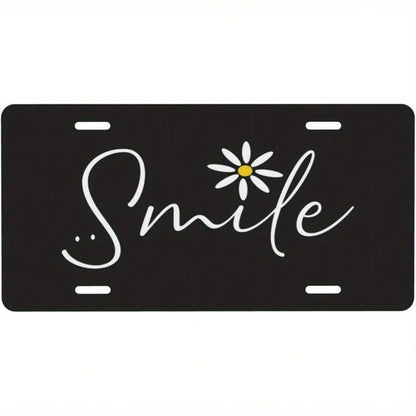 Decorative Only, Car P License Plate, Smiling Sunflower Decorative Car License Plate, Used Home Decoration, Durable Metal Plate, Suitable Men, Women, Girls, Boys, 6x12inch