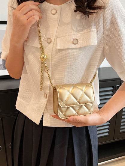 Dedoo Popular Spring/Summer Premium Texture Mini Lipstick Bag, Chain Shoulder Strap, Can Be Carried On Shoulder Or Underarm