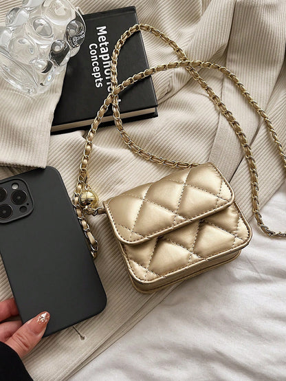 Dedoo Popular Spring/Summer Premium Texture Mini Lipstick Bag, Chain Shoulder Strap, Can Be Carried On Shoulder Or Underarm
