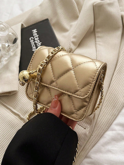 Dedoo Popular Spring/Summer Premium Texture Mini Lipstick Bag, Chain Shoulder Strap, Can Be Carried On Shoulder Or Underarm