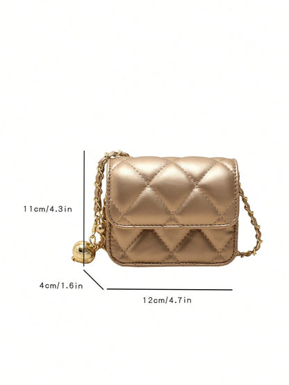Dedoo Popular Spring/Summer Premium Texture Mini Lipstick Bag, Chain Shoulder Strap, Can Be Carried On Shoulder Or Underarm