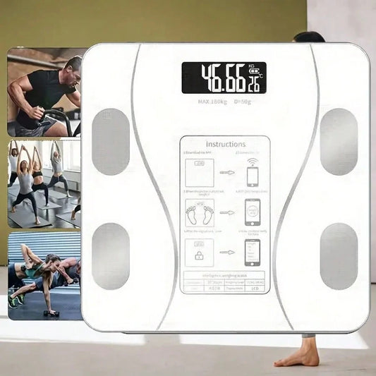 Digital Bathroom Scale, Electronic Body Scale, 400 Lbs Capacity- Accurate, Easy-To-Read Backlit HD LCD Display And Temperature Display, USB Rechargeable, Switchable Between Kilograms And Pounds, Ide