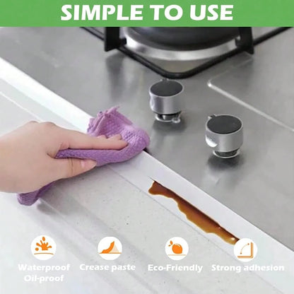 Dirty Old Caulk? Cover It In Minutes- 1-Pack Self-Adhesive Caulk Tape, 1.5" * 10.5Ft Waterproof Seal Strip For Bathroom, Kitchen, Bathtub & Toilet