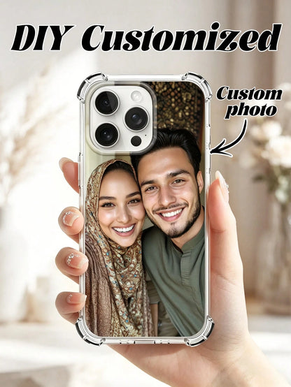 DIY Phone Case With Airbag Corners Customized Photo Case Compatible With 15 Pro Max/ S25 Ultra/ S25 Plus, Wedding Photo Gift, Gift For Couples, Friends, Family, Graduation, Anniversary, Birthday, Cl