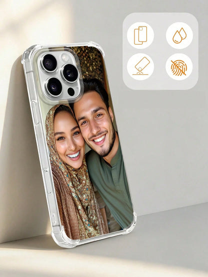 DIY Phone Case With Airbag Corners Customized Photo Case Compatible With 15 Pro Max/ S25 Ultra/ S25 Plus, Wedding Photo Gift, Gift For Couples, Friends, Family, Graduation, Anniversary, Birthday, Cl