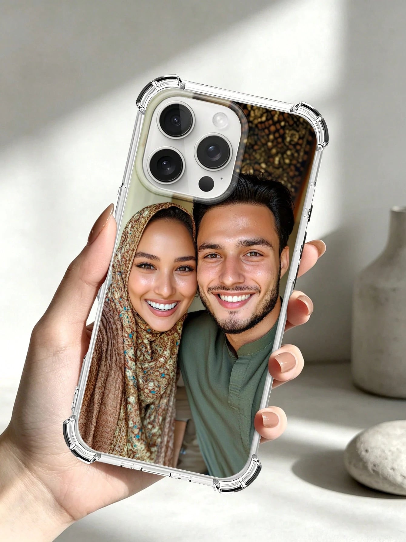 DIY Phone Case With Airbag Corners Customized Photo Case Compatible With 15 Pro Max/ S25 Ultra/ S25 Plus, Wedding Photo Gift, Gift For Couples, Friends, Family, Graduation, Anniversary, Birthday, Cl