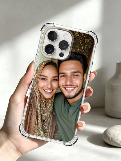 DIY Phone Case With Airbag Corners Customized Photo Case Compatible With 15 Pro Max/ S25 Ultra/ S25 Plus, Wedding Photo Gift, Gift For Couples, Friends, Family, Graduation, Anniversary, Birthday, Cl
