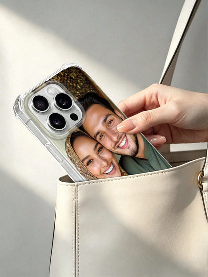 DIY Phone Case With Airbag Corners Customized Photo Case Compatible With 15 Pro Max/ S25 Ultra/ S25 Plus, Wedding Photo Gift, Gift For Couples, Friends, Family, Graduation, Anniversary, Birthday, Cl