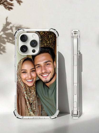 DIY Phone Case With Airbag Corners Customized Photo Case Compatible With 15 Pro Max/ S25 Ultra/ S25 Plus, Wedding Photo Gift, Gift For Couples, Friends, Family, Graduation, Anniversary, Birthday, Cl