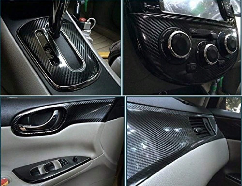DIYAH 5D High Gloss Black Carbon Fiber Vinyl 12" X 60"/ 1 FT X 5 FT Bubble Free Air Release Car Wrap Film Automotive DIY Decals With Hand Tools