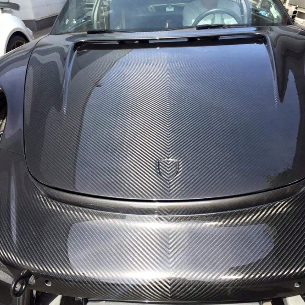 DIYAH 5D High Gloss Black Carbon Fiber Vinyl 12" X 60"/ 1 FT X 5 FT Bubble Free Air Release Car Wrap Film Automotive DIY Decals With Hand Tools