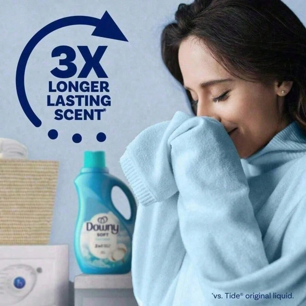 Downy Liquid Laundry Fabric Softener And Conditioner, Cool Cotton Scent, 2-In-1: Soft And Fresh, Freshness Increased By 3 Times, Longer Lasting Scent