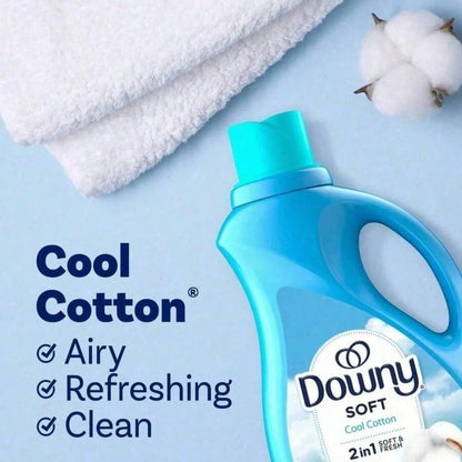 Downy Liquid Laundry Fabric Softener And Conditioner, Cool Cotton Scent, 2-In-1: Soft And Fresh, Freshness Increased By 3 Times, Longer Lasting Scent