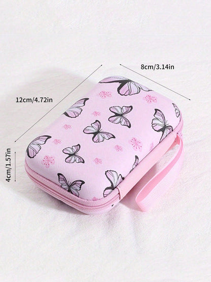 Earphone Data Cable Charger Organizer Storage Bag, Cartoon Creative Shockproof Zipper Box Cable Organizer