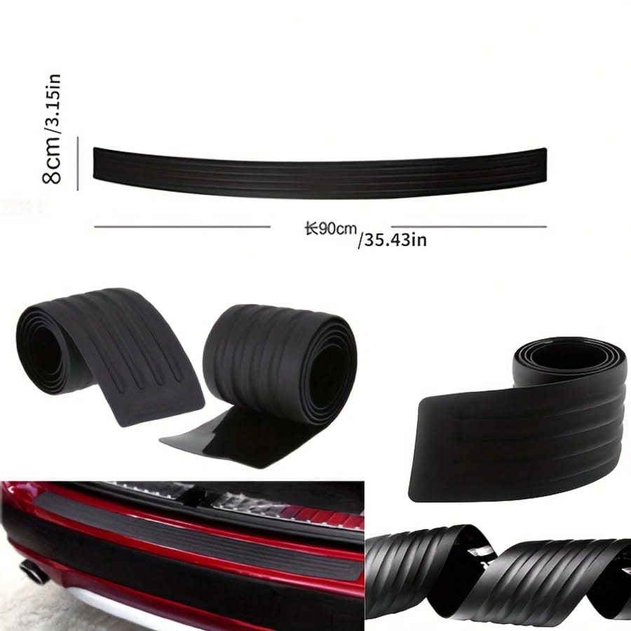 Easypie Selection 1 Pack Self-Adhesive Rubber Trunk Protector Strips, Black Car Decorative Accessories (Universal Fit, Easy Installation)