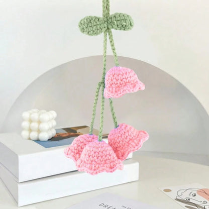 Easypie Selection 1pc Woven Floral Pattern Car Hanging Ornament, Suitable As Gift For Girlfriend