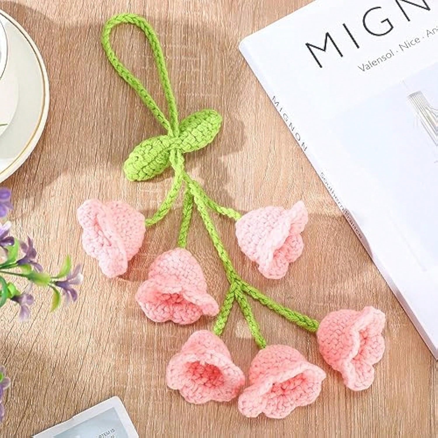 Easypie Selection 1pc Woven Floral Pattern Car Hanging Ornament, Suitable As Gift For Girlfriend