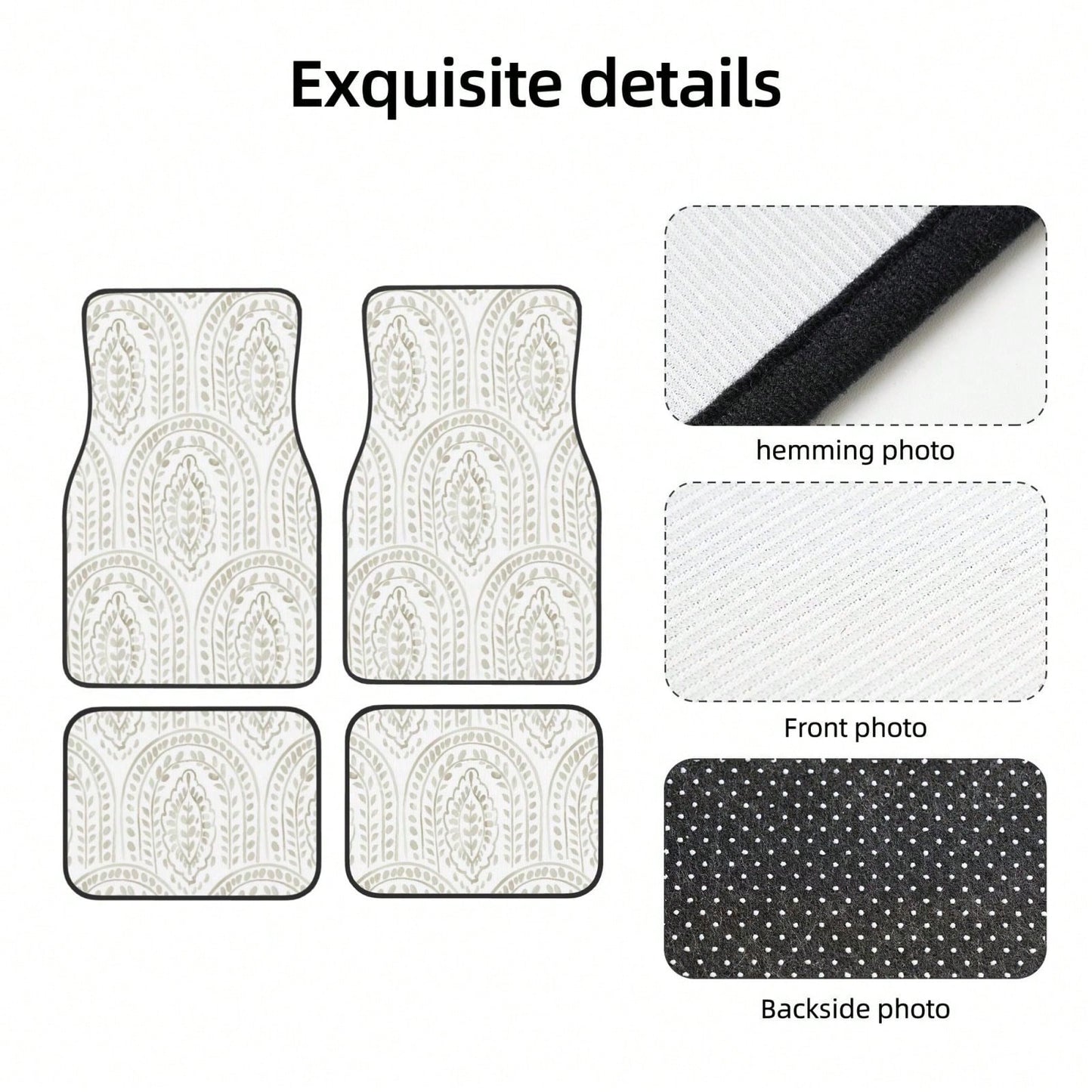 Eeecoming Boho Modern 4-Piece Set Of Car Floor Mats,Suitable For Carpets Of Various Vehicle Models,Auto Accessories For Truck Sedan