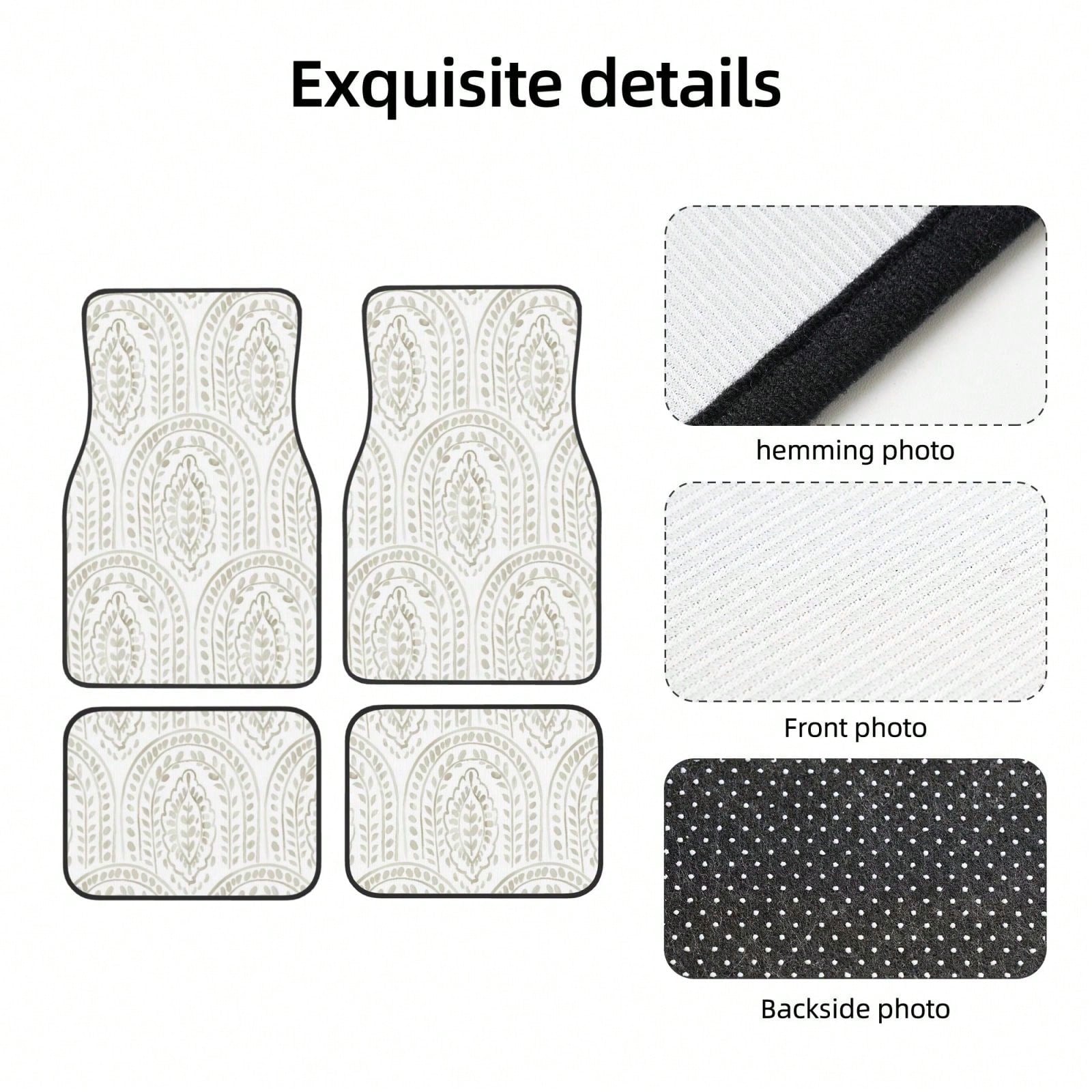Eeecoming Boho Modern 4-Piece Set Of Car Floor Mats,Suitable For Carpets Of Various Vehicle Models,Auto Accessories For Truck Sedan