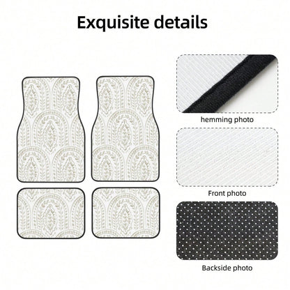 Eeecoming Boho Modern 4-Piece Set Of Car Floor Mats,Suitable For Carpets Of Various Vehicle Models,Auto Accessories For Truck Sedan