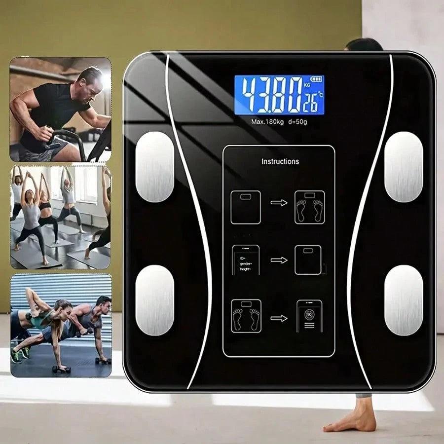Electronic Body Scale, Bathroom Scale, High-Precision Body Scale With LCD High-Definition Display And Temperature Display, Extra-Wide Platform, High-Precision Electronic Scale.