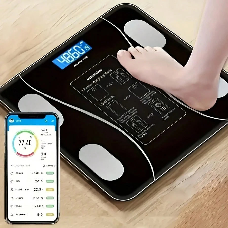 Electronic Body Scale, Bathroom Scale, High-Precision Body Scale With LCD High-Definition Display And Temperature Display, Extra-Wide Platform, High-Precision Electronic Scale.