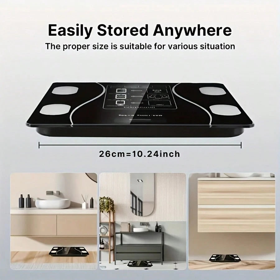 Electronic Body Scale, Bathroom Scale, High-Precision Body Scale With LCD High-Definition Display And Temperature Display, Extra-Wide Platform, High-Precision Electronic Scale.