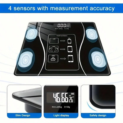 Electronic Body Scale, Bathroom Scale, High-Precision Body Scale With LCD High-Definition Display And Temperature Display, Extra-Wide Platform, High-Precision Electronic Scale.