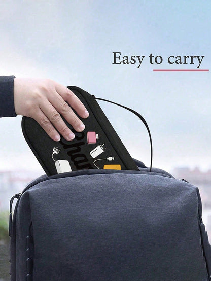 Electronic Product Storage Travel Bag, Multi-Compartment Digital Storage Pouch With Zipper Closure, Portable Electronic Accessories Organizer Suitable For Charging Cables, External Hard Drives And Pow