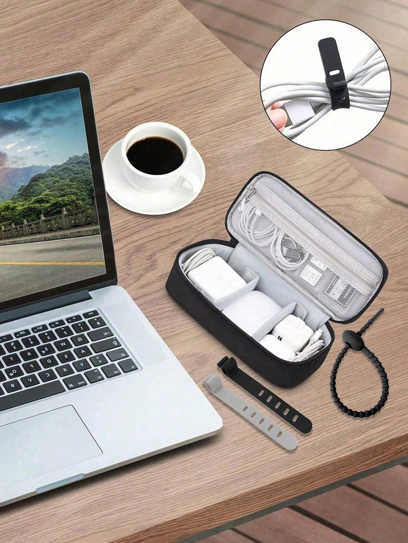 Electronic Product Storage Travel Bag, Multi-Compartment Digital Storage Pouch With Zipper Closure, Portable Electronic Accessories Organizer Suitable For Charging Cables, External Hard Drives And Pow