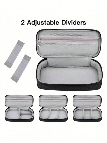 Electronic Product Storage Travel Bag, Multi-Compartment Digital Storage Pouch With Zipper Closure, Portable Electronic Accessories Organizer Suitable For Charging Cables, External Hard Drives And Pow