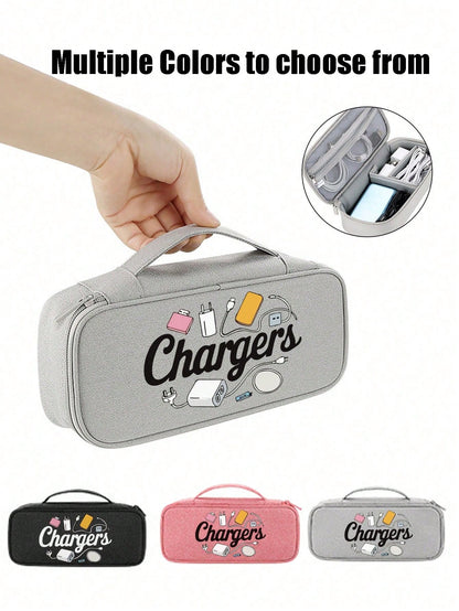 Electronic Product Storage Travel Bag, Multi-Compartment Digital Storage Pouch With Zipper Closure, Portable Electronic Accessories Organizer Suitable For Charging Cables, External Hard Drives And Pow