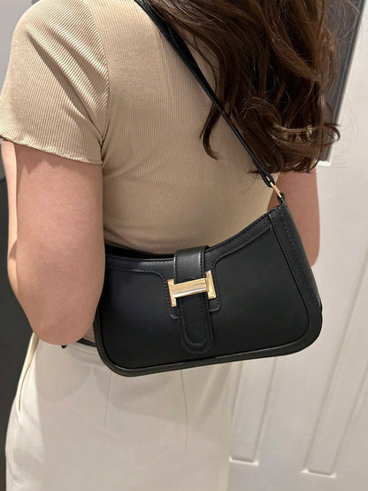Elegant Crescent Underarm Shoulder Bag, Women's Fashion Casual Solid Color Underarm Bag