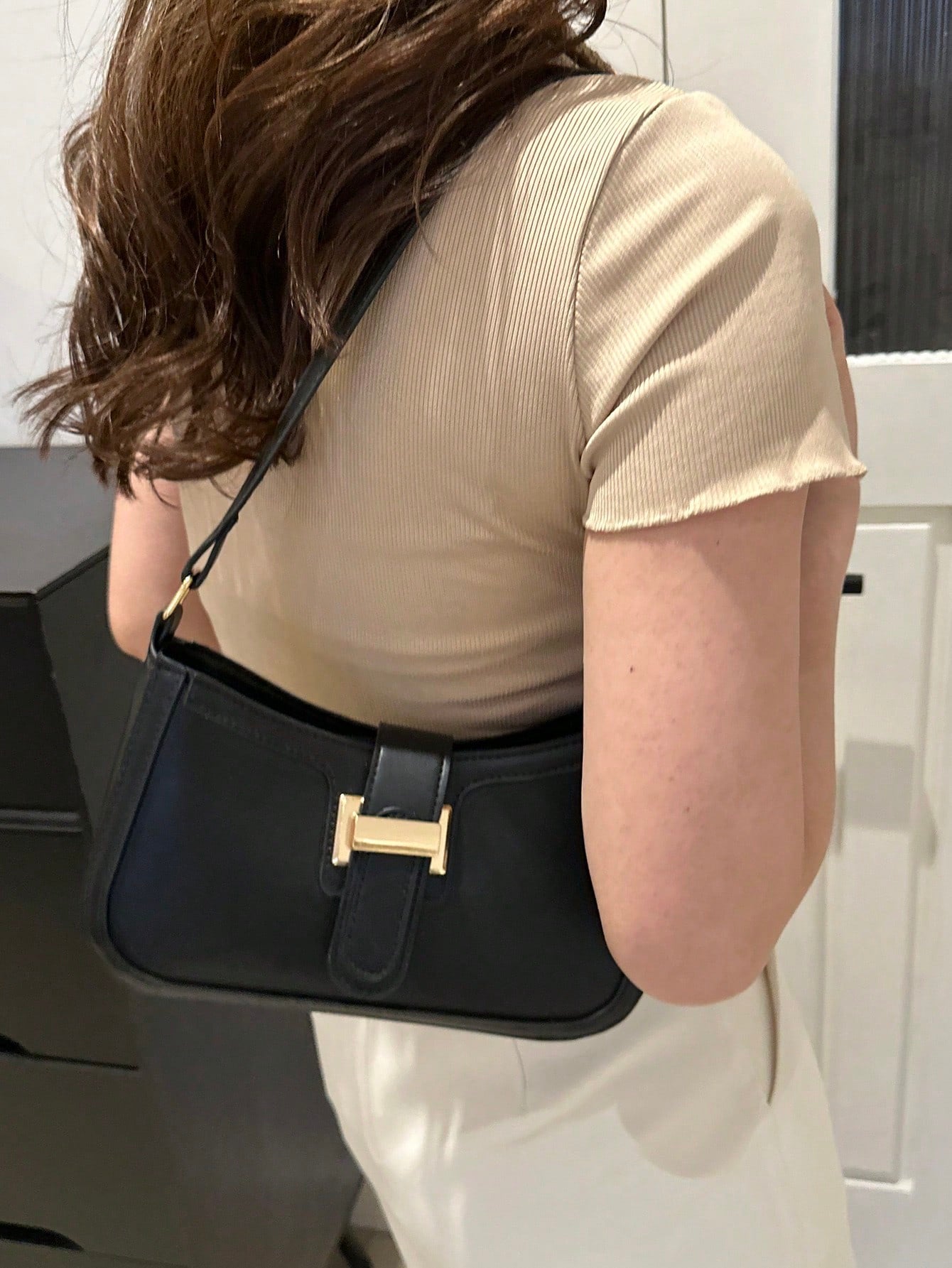 Elegant Crescent Underarm Shoulder Bag, Women's Fashion Casual Solid Color Underarm Bag