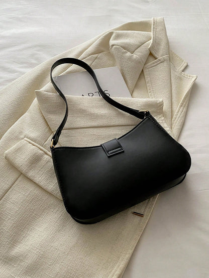 Elegant Crescent Underarm Shoulder Bag, Women's Fashion Casual Solid Color Underarm Bag
