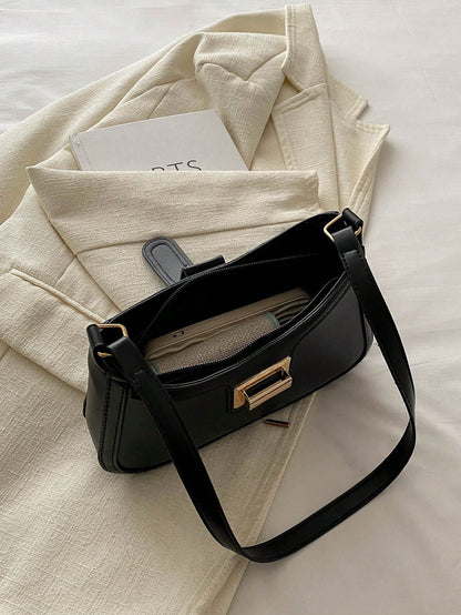 Elegant Crescent Underarm Shoulder Bag, Women's Fashion Casual Solid Color Underarm Bag