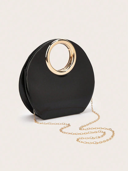 Elegant Women's PU Leather Handbag, Minimalist Chain Clutch, Lightweight Luxury Party/Evening Bag, Perfect Birthday Gift For Girlfriend, Suitable For Parties, Weddings, Balls, Evening/Banquet, Can Be