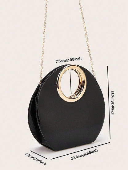 Elegant Women's PU Leather Handbag, Minimalist Chain Clutch, Lightweight Luxury Party/Evening Bag, Perfect Birthday Gift For Girlfriend, Suitable For Parties, Weddings, Balls, Evening/Banquet, Can Be