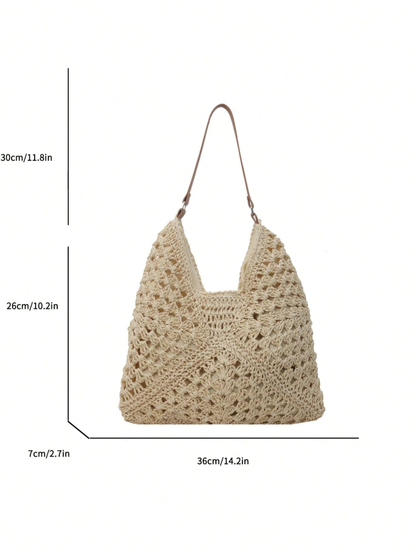 EMERY ROSE Large Capacity Portable Women's Woven Straw Shoulder Bag, Medium Handbag With Handle, Suitable For Teenage Girls, Women, College Students