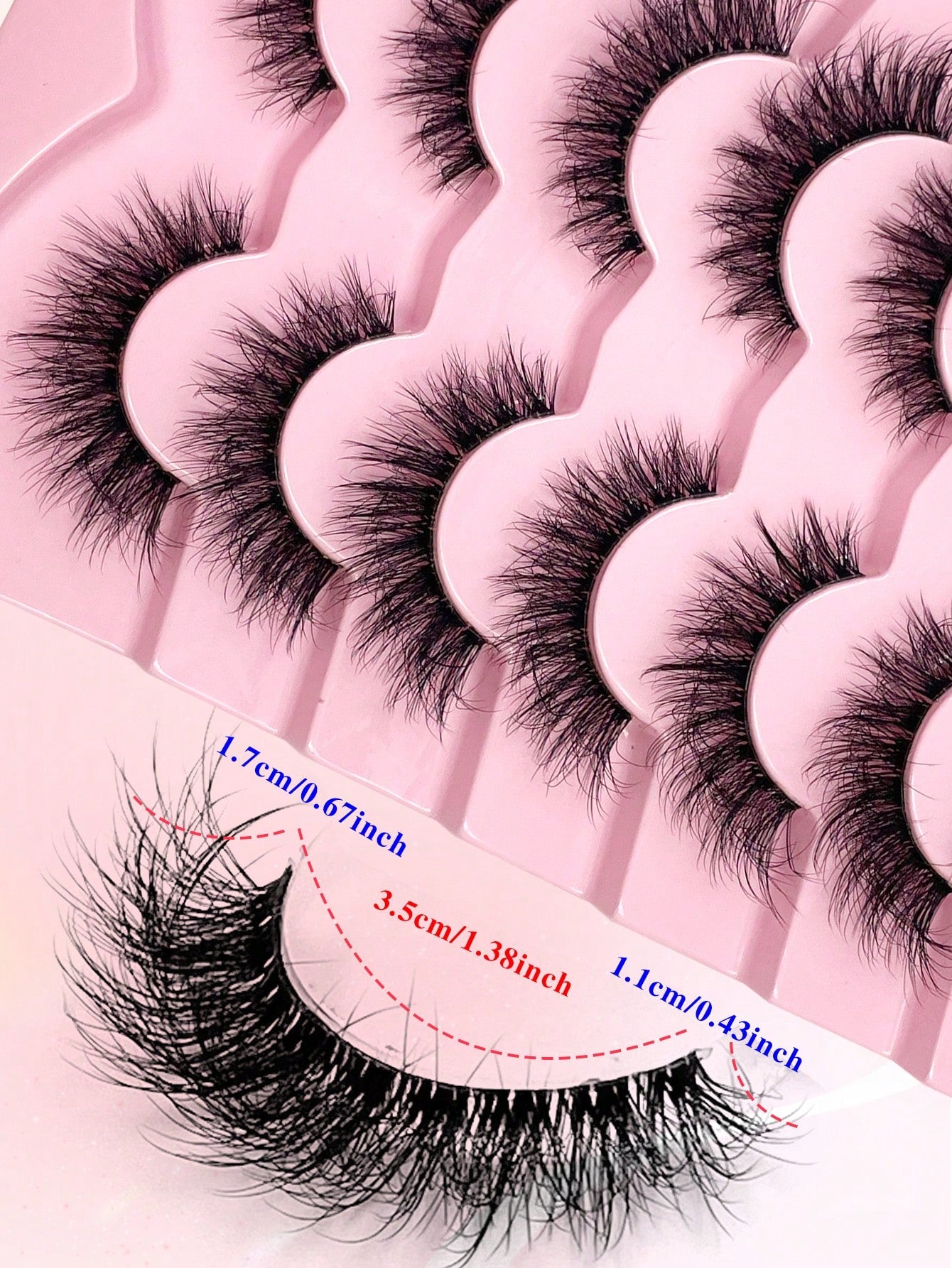 ENCHUW 7 Pairs False Eyelashes Natural Look Cat Eye Lashes With Clear Band Wispy Fake Eyelashes 3D Strip Lashes Soft Lashes Fluffy Natural Eye Lashes