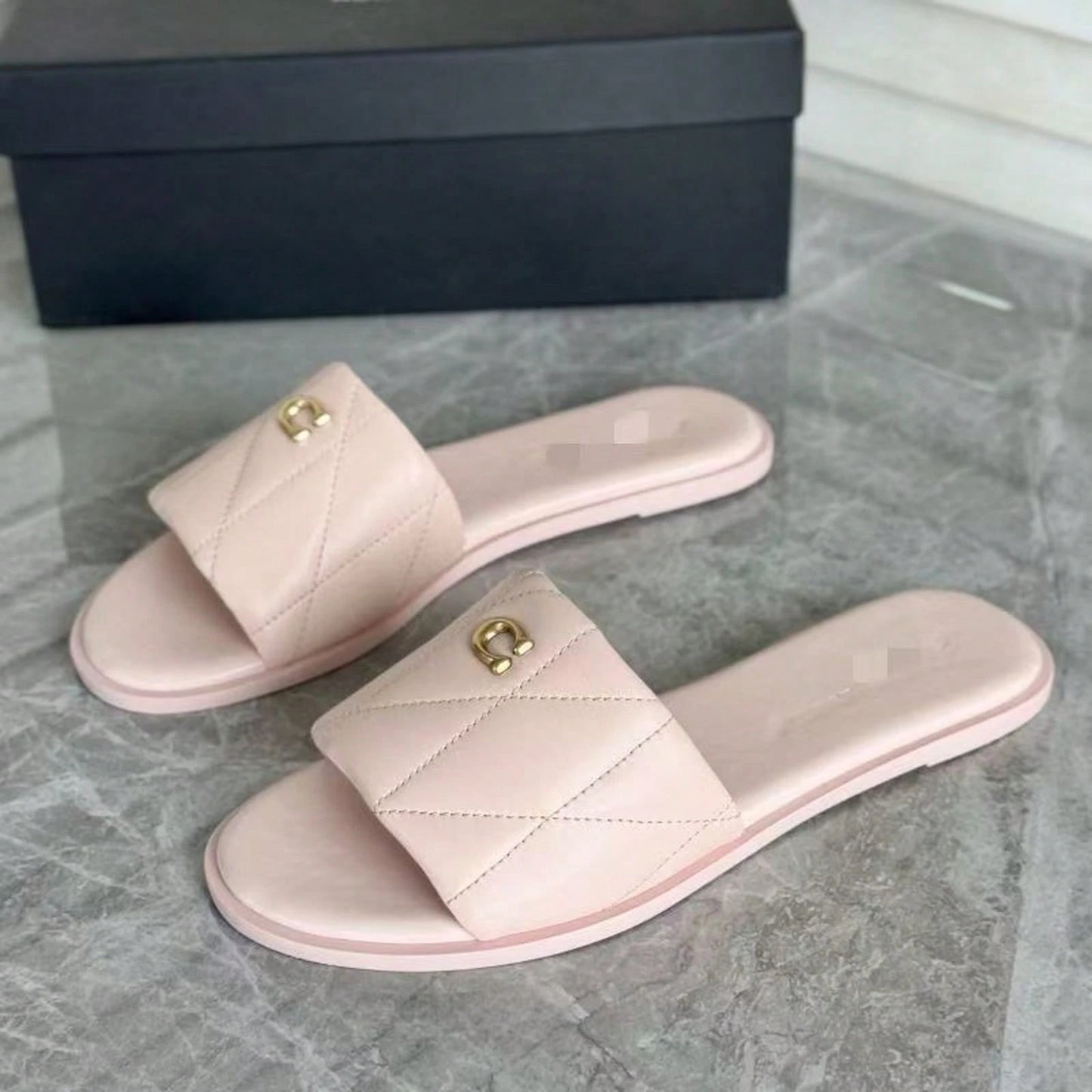 European And American 2026 Summer New Style Single-Strap Pattern Round-Toe Flat Solid Color Versatile Comfortable Daily Outdoor Sandals