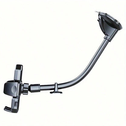 Extended Gooseneck Car Phone Holder, Strong Suction Cup Carbon Fiber 360 Degree Rotating Base, Suitable For All Smartphones