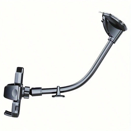 Extended Gooseneck Car Phone Holder, Strong Suction Cup Carbon Fiber 360 Degree Rotating Base, Suitable For All Smartphones