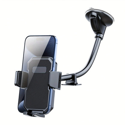 Extended Gooseneck Car Phone Holder, Strong Suction Cup Carbon Fiber 360 Degree Rotating Base, Suitable For All Smartphones