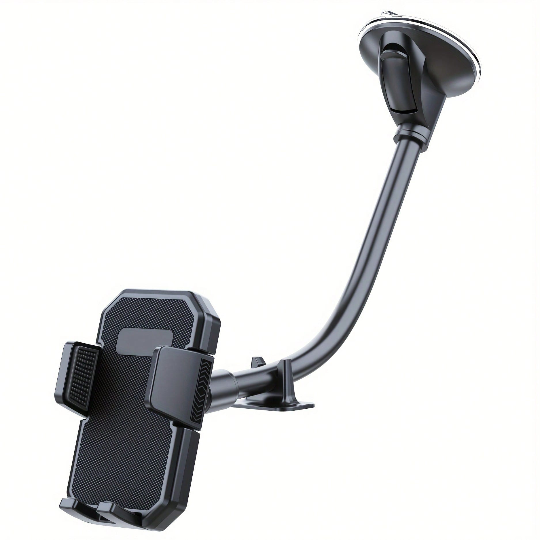 Extended Gooseneck Car Phone Holder, Strong Suction Cup Carbon Fiber 360 Degree Rotating Base, Suitable For All Smartphones