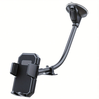 Extended Gooseneck Car Phone Holder, Strong Suction Cup Carbon Fiber 360 Degree Rotating Base, Suitable For All Smartphones