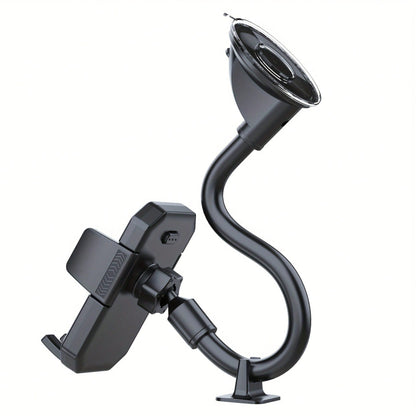 Extended Gooseneck Car Phone Holder, Strong Suction Cup Carbon Fiber 360 Degree Rotating Base, Suitable For All Smartphones