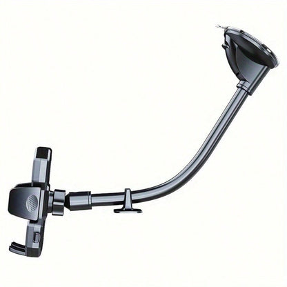 Extended Gooseneck Car Phone Holder, Strong Suction Cup Carbon Fiber 360 Degree Rotating Base, Suitable For All Smartphones